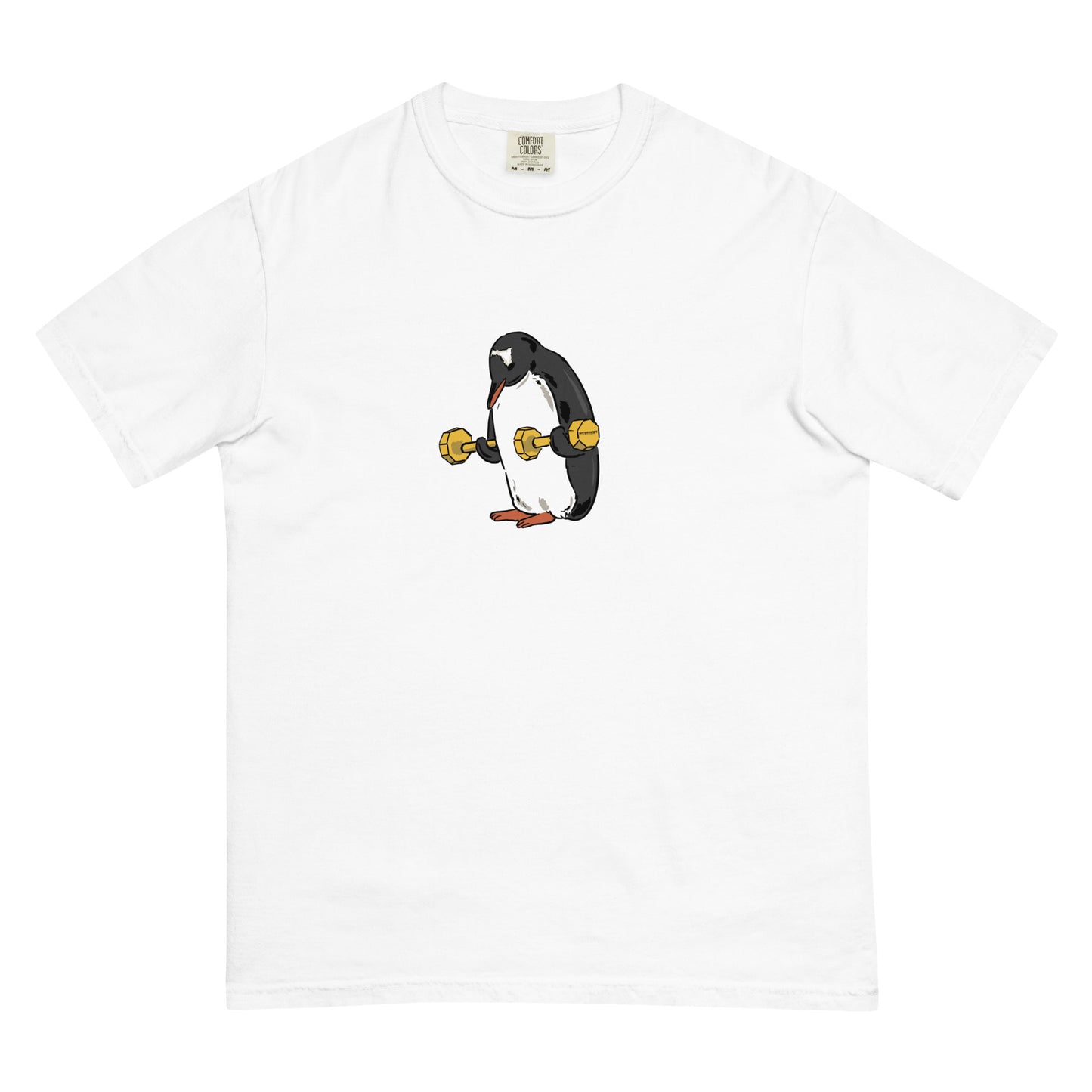 Penguin workout heavyweight funny graphic t-shirt