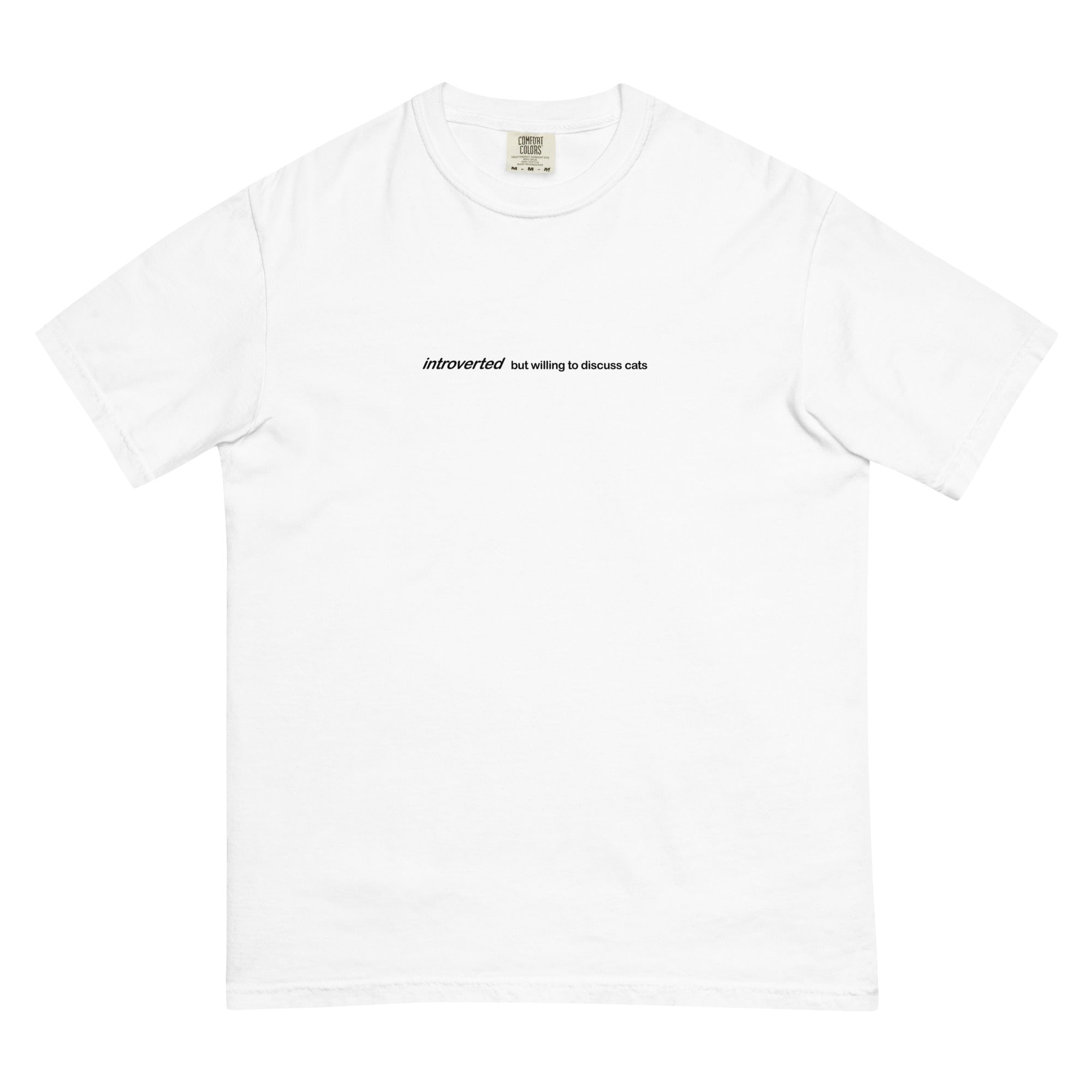 Introverted but willing to discuss cat heavyweight graphic t-shirt