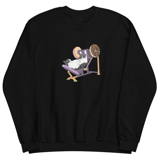 Leg day Ultra soft Heavyweight Fleeced sweater, Cat graphic Fleeced sweater