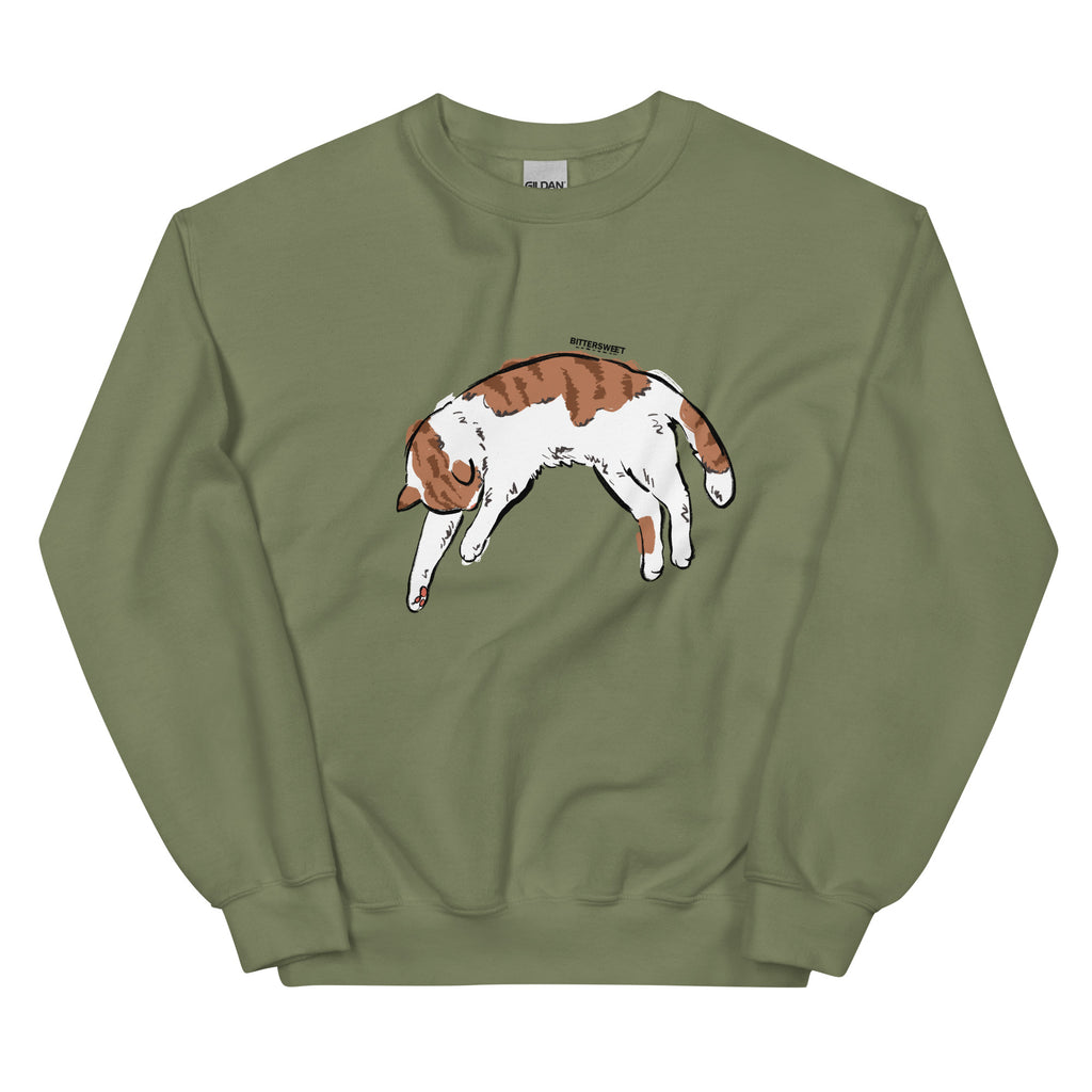 sleepy day cat graphic sweatshirt