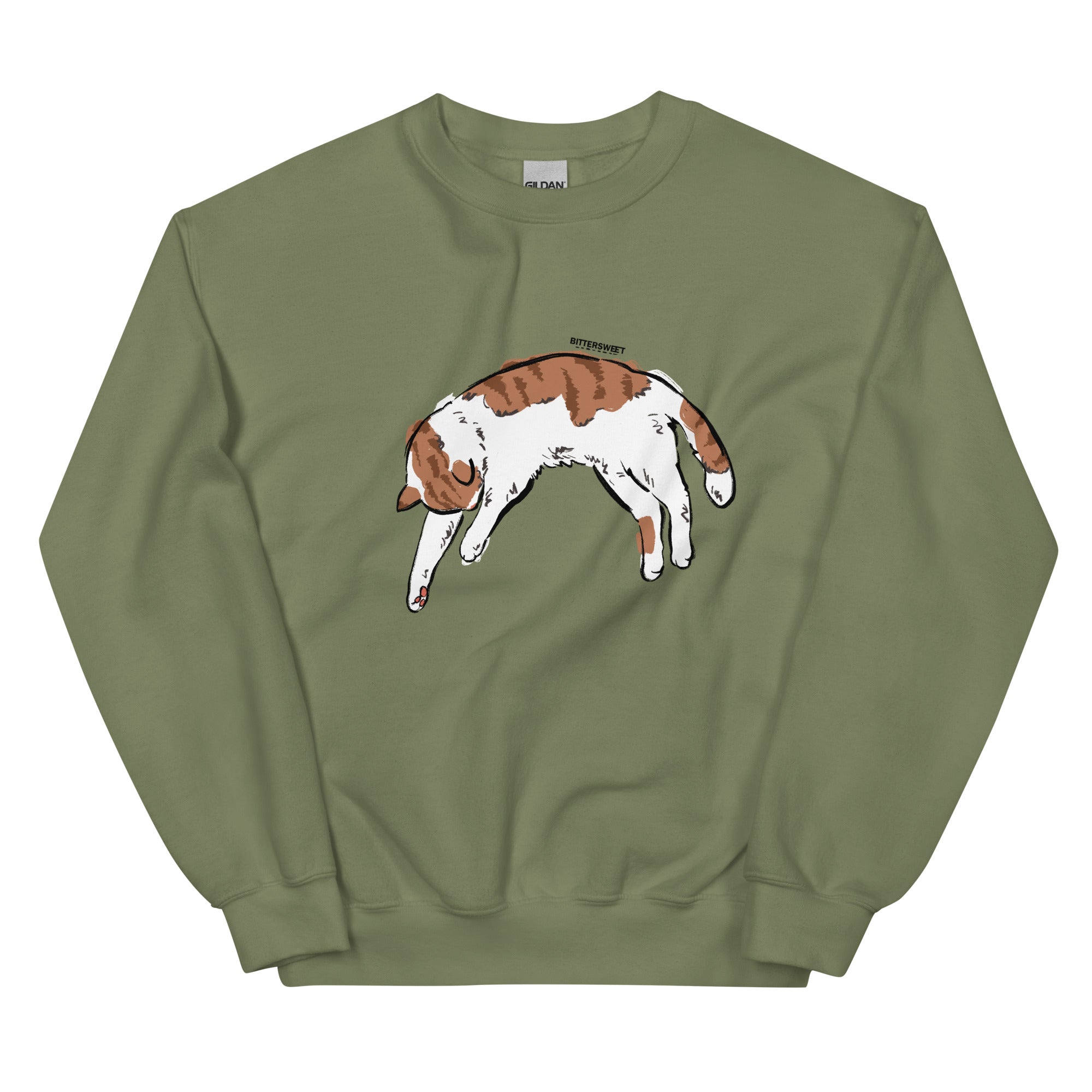 sleepy day cat graphic sweatshirt