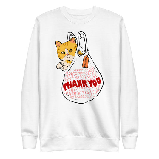 Thank you kitty saved me -Pullover fleece sweatshirt