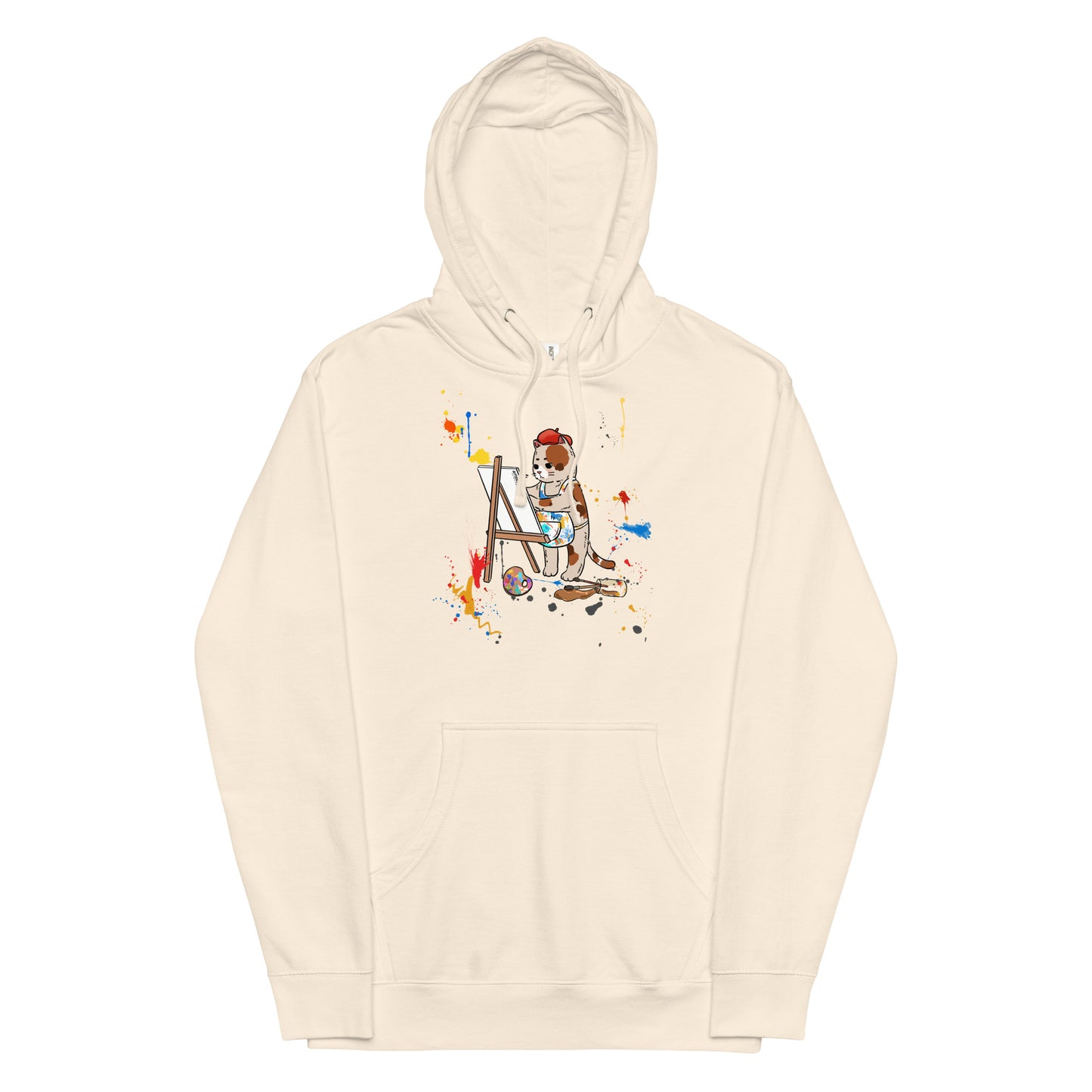 Little Artist ultra soft fleeced hoodie. Cat graphic hoodies