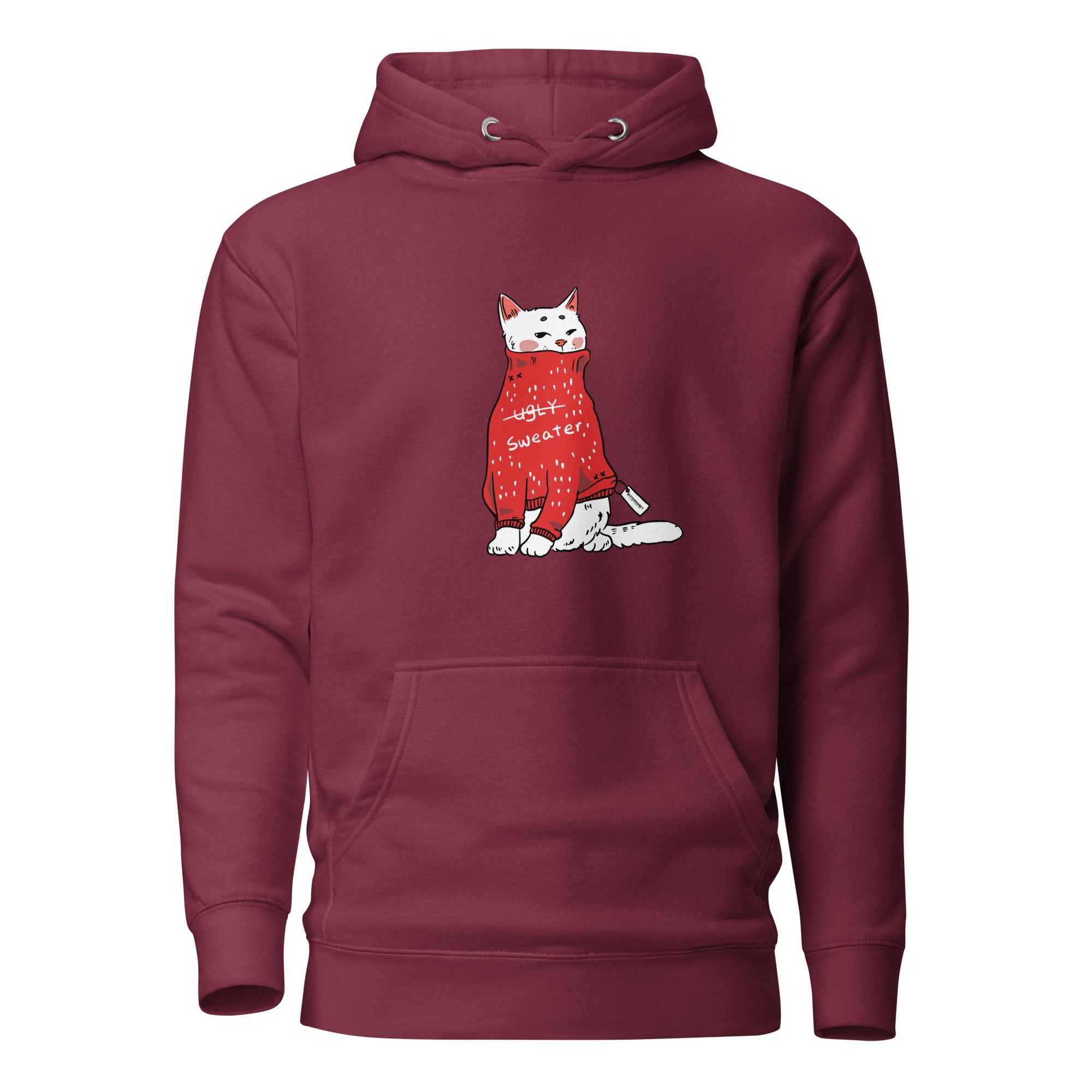 Too cute for ugly sweatshirt, Christmas hoodie, holiday hoodies