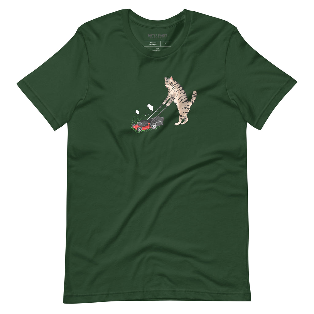 Weed fighter- Cat T shirt, graphic T shirt , mow lawn, outdoorsy