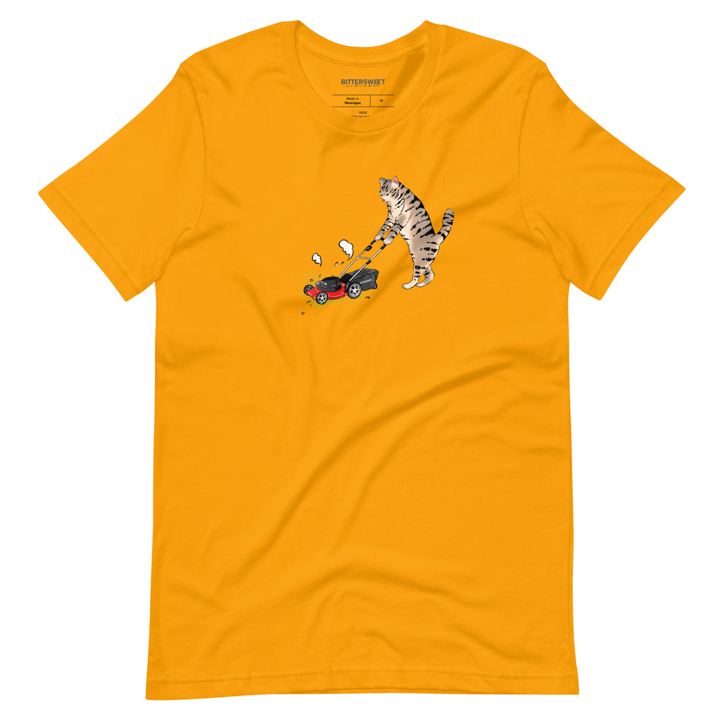 Weed fighter- Cat T shirt, graphic T shirt , mow lawn, outdoorsy