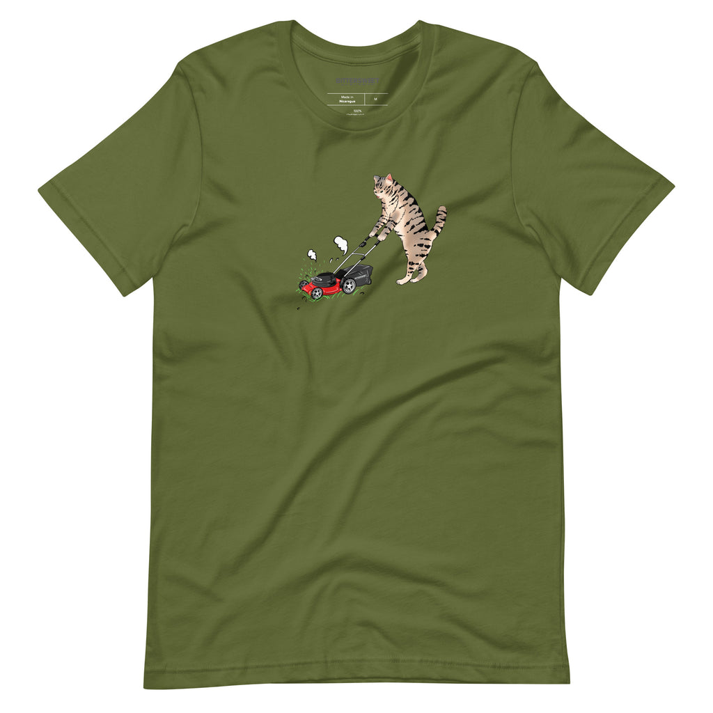 Weed fighter- Cat T shirt, graphic T shirt , mow lawn, outdoorsy
